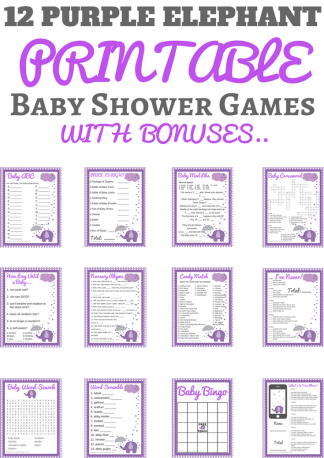 purple elephant baby shower